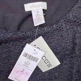 Chicos Womens Black Lace Dress Lined Elegant 3/4 Sleeve Size 2