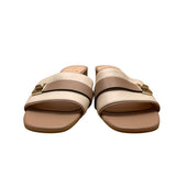 Kate Spade Women’s Beige & Pink Leather Phoebe Block Heel Slide Sandals Sz 7.5B