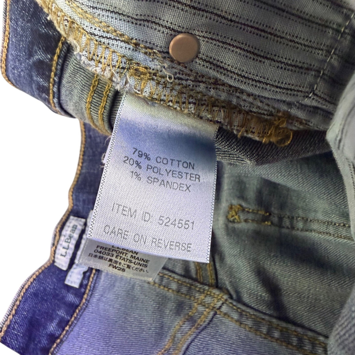 L.L. Bean Womens Dark Blue Cotton Blend Favorite Fit Straight Leg Jeans Size 18P