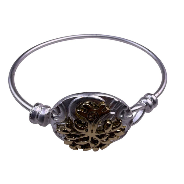 Silver Tone & Gold Tone Womens Tree Of Life Bangle Bracelet Unique Jewelry