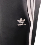 Adidas Mens Black Track Pants White Striped Casual Elastic Waist Zippered Sz M