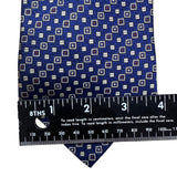 Ermenegildo Zegna Mens Blue 100% Silk Patterned Tie With Logo Diamond Design