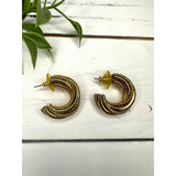 Vintage Gold Tone Small Hoop Earrings