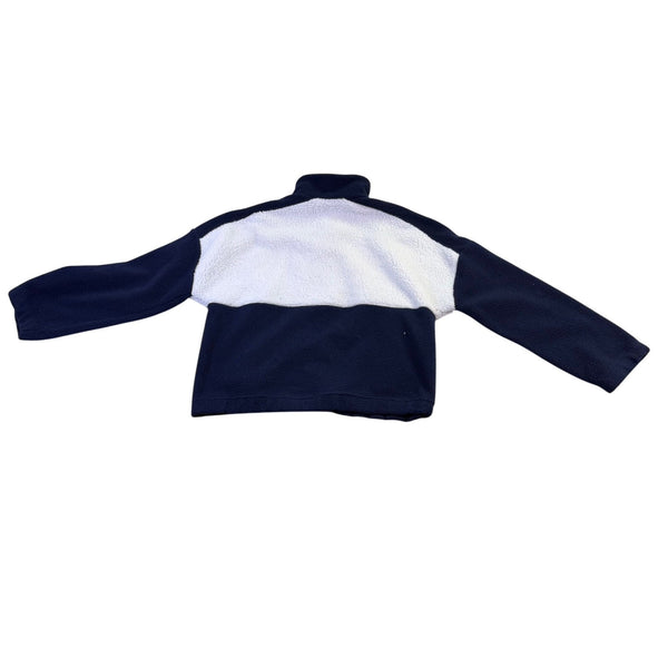 Columbia Womens Navy & White Half-Zip Fleece Pullover Warm Layer Sz L