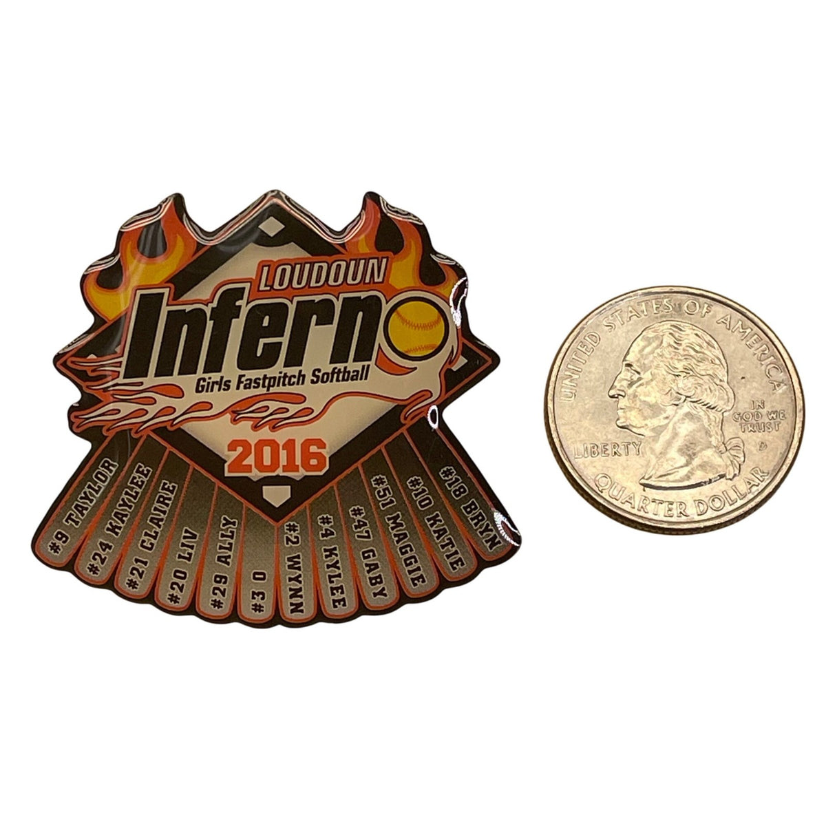 Loudoun Inferno Girls Fastpitch Softball 2016 Enamel Pin By Metro Pins