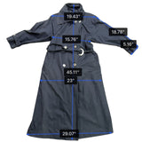 Sanyo Women Navy Blue Double-Breasted Trench Coat Belted With Buttoned Cuffs