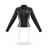 I.Am.Gia Womens Black Lace-Up Cropped Jacket Stylish Casual Layering Size XS 