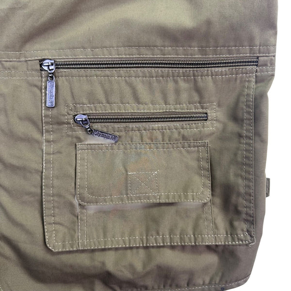 Olympina Mens Olive Green Multi-Pocket Outdoor Fishing Utility Vest Size M