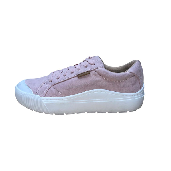Dr. Scholls Women’s Pink Suede Casual Low Top Lace-Up Time Off Sneakers Size 7M