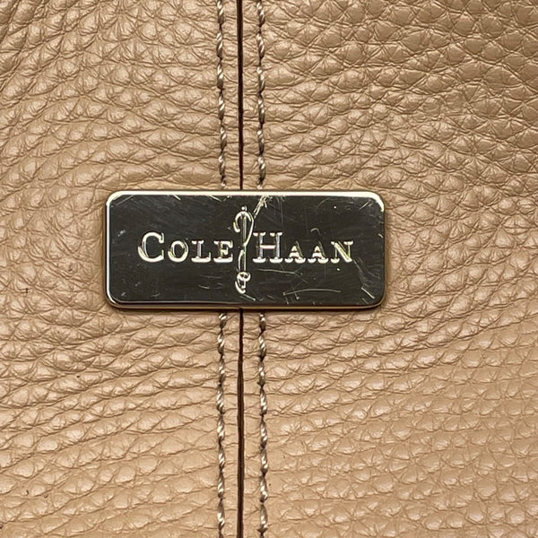 Cole Haan Women’s Tan Pebbled Leather Zippered Hobo Style Satchel Bag