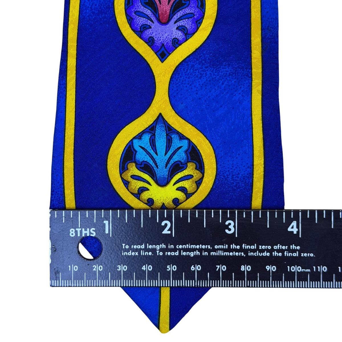 Rush Limbaugh No Bounderies Blue & Yellow Silk Geometric Pattern Necktie
