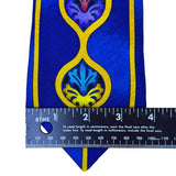 Rush Limbaugh No Bounderies Blue & Yellow Silk Geometric Pattern Necktie
