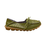 VenusCelia Women’s Green Leather Slip-On Flat Loafers Sz EU39 / US8.5