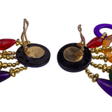 Plastic Multicolor Womens Clip-On Earrings Gold Tone Accents Geometric Dangle