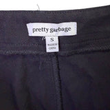 Pretty Garbage Womens Black Cotton Wide-Leg Studded Pants With Pockets Size S 