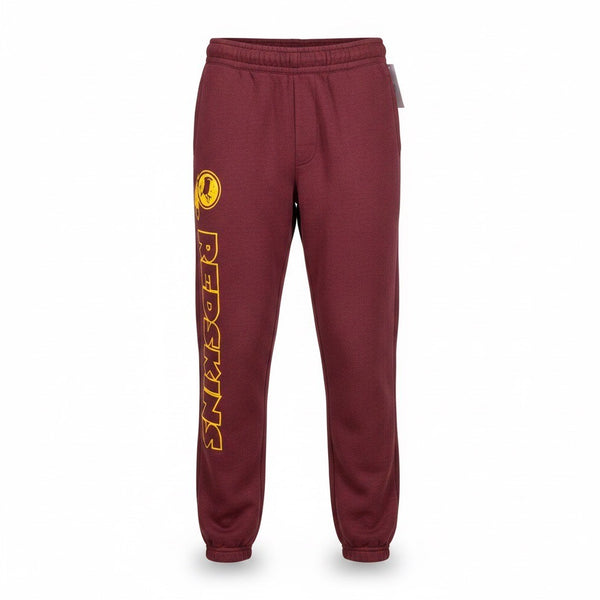 NFL Mens Burgundy Cotton-Blend Redskins Sweatpants Logo Print Team Apparel Sz M