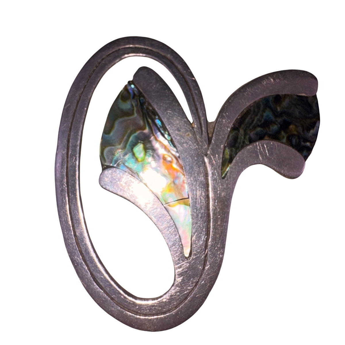 Vintage Taxco Sterling Silver Abalone Brooch Womens Jewelry Handcrafted Mexico 