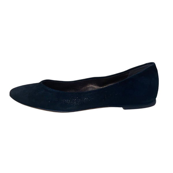 AGL Women’s Black Suede Leather Sole Slip-On Ballet Flats Size 37.5