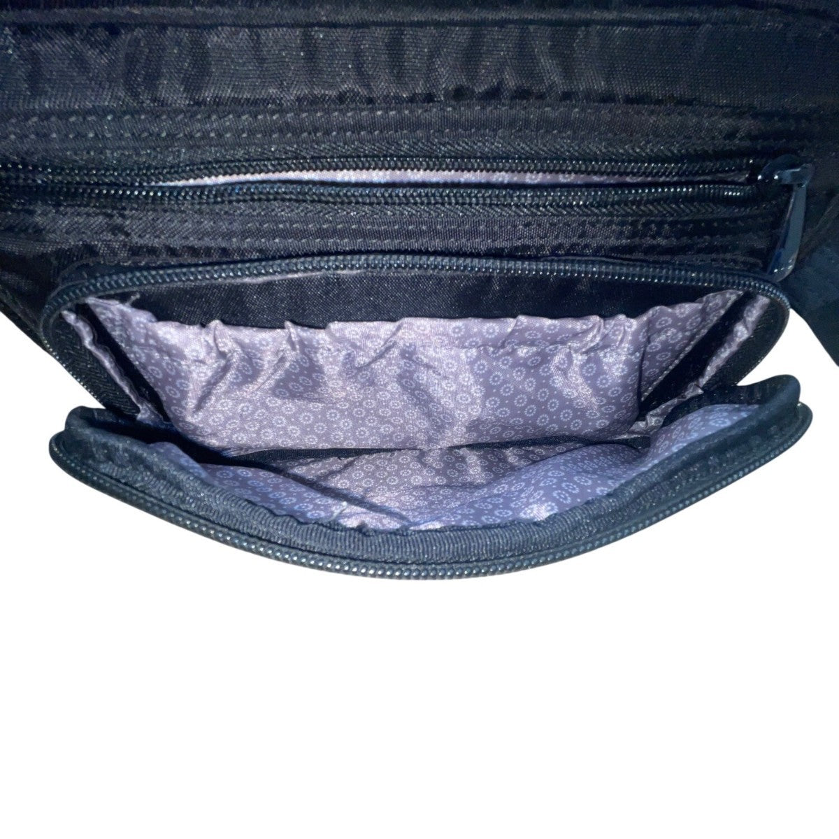 Lug Women’s Black Quilted Polyester Carousel Adjustable Strap Crossbody Bag