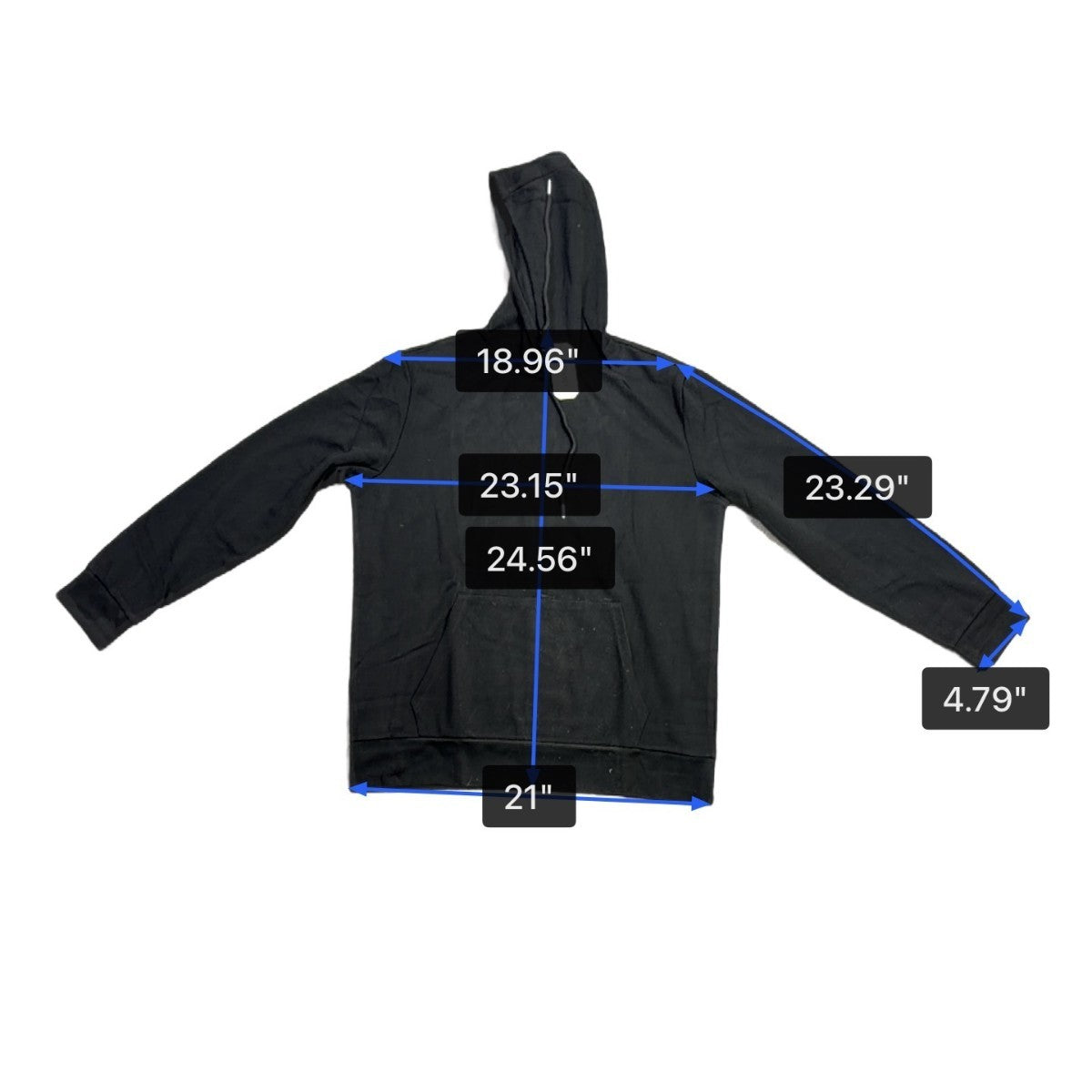 Coofandy Mens Black Hoodie Pullover Long Sleeve Casual Sweatshirt Size L