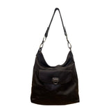 Elen Gotti Women’s Brown Leather Silver Hardware Hobo Shoulder Bag