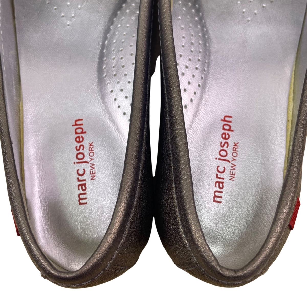 Marc Joseph Women’s Gary Pewter Grainy Leather Grand St Loafers Size 8