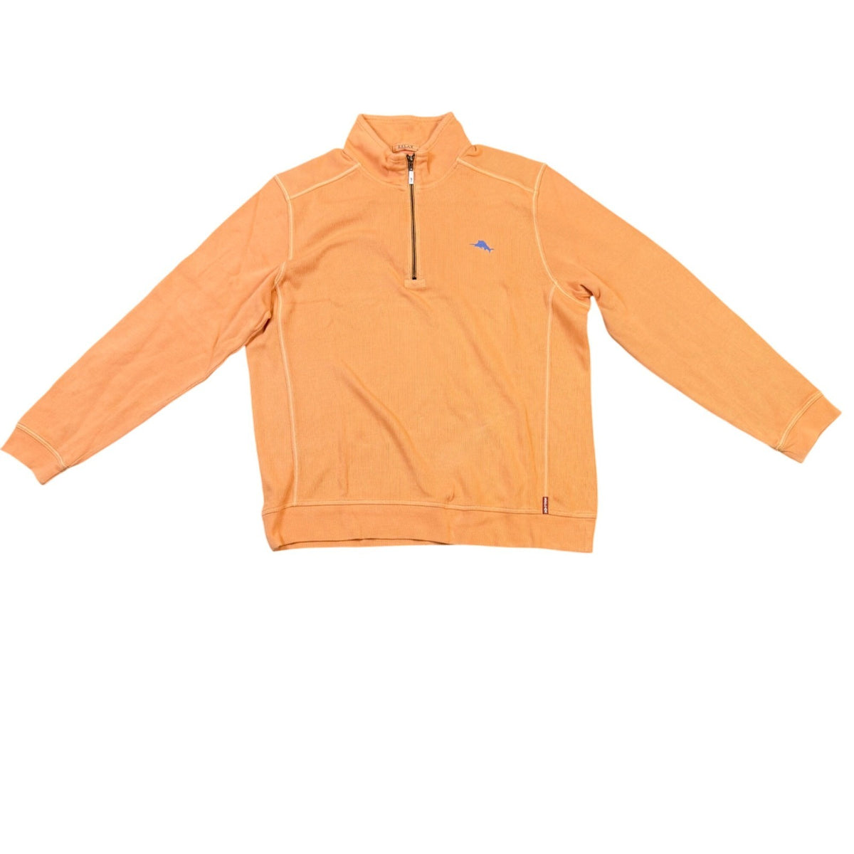 Tommy Bahama Relax Mens Orange 1/4 Zip Pullover Sweatshirt Size L