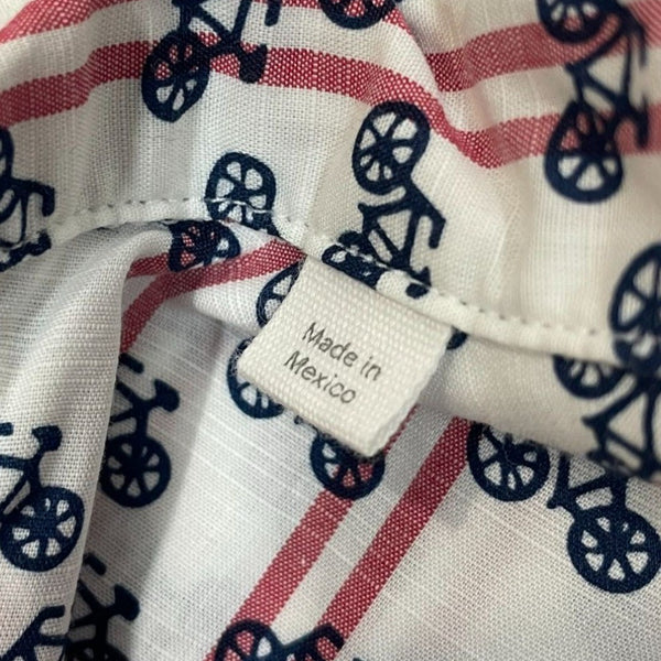 Grayson Women's Bycicle Print Longsleeve Dress Shirt Sz 2 New