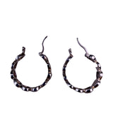 Lord & Taylor Womens Sterling Silver Heart Hoop Earrings Marcasite