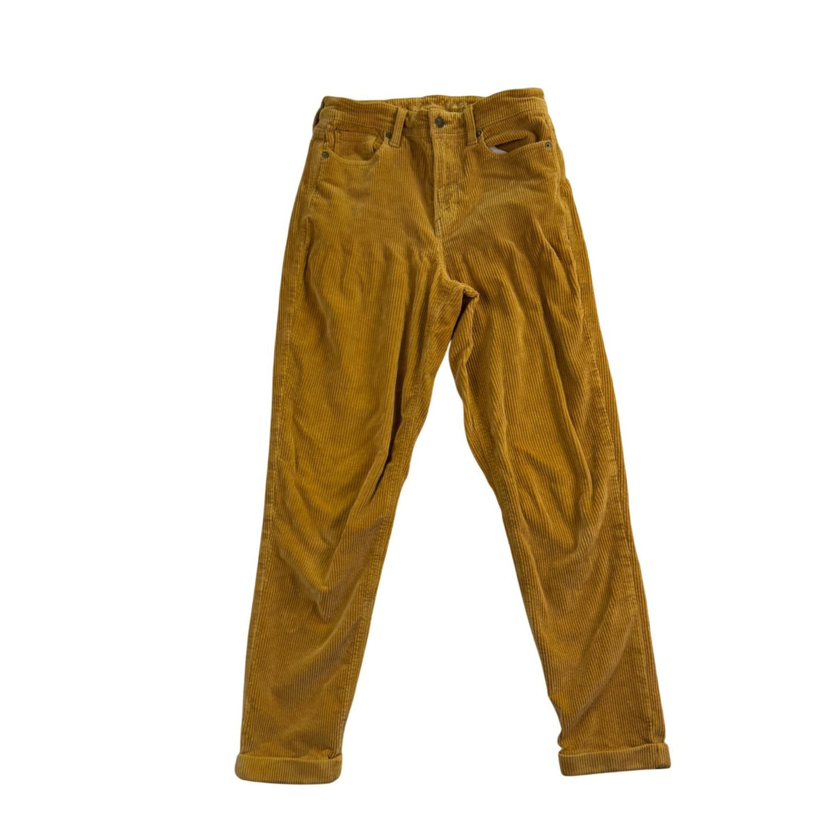 American Eagle Womens Mustard Yellow Corduroy Super Stretch Pants Size 0 R