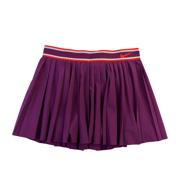 Nike Womens Purple Dri-Fit Tennis Pleated Skort With Orange Trim Size L