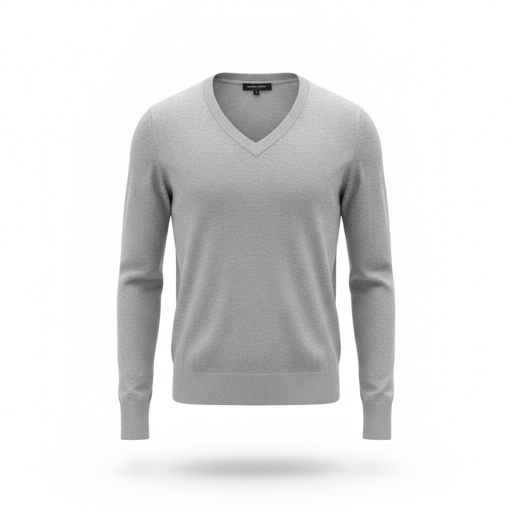 Banana Republic Women Gray V-Neck Sweater Classic Knit Pullover Size S