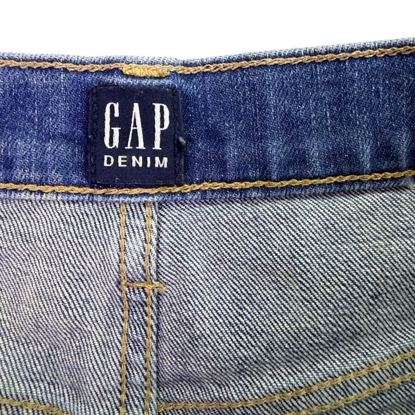 Gap Womens Blue Denim High-Waisted Distressed Button-Fly Shorts Size 28 Regular