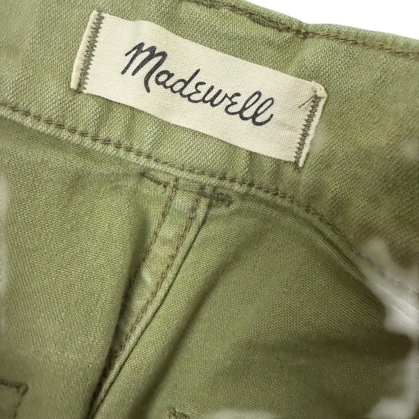 Madewell Womens Olive Cotton Blend Emmett Wide-Leg Pants Casual Outfit Size 25