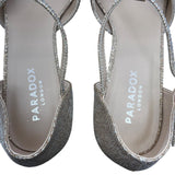 Paradox London Women’s Champagne Glitter T-Bar Nora Open Toe Heels Size 7M
