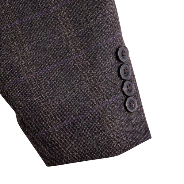 Calvin Klein Mens Gray Check Wool Blazer Jacket Stylish Plaid Formal Wear Sz40R