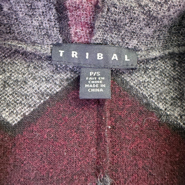Tribal Womens Multicolor Wool Blend Sleeveless Chevron Vest  Chic Pattern Sz P/S