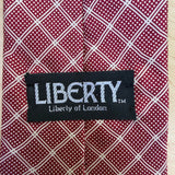 Liberty Men’s Red 100% Silk Geometric Pattern Tie