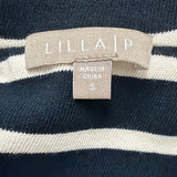 Lilla  P Women’s Navy Blue Dress & Striped Blazer Set Versatile Style Size S
