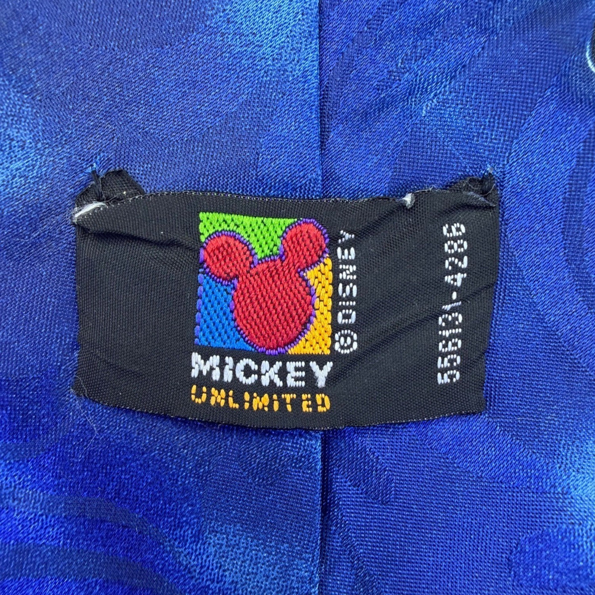 Disney Mickey Red & Blue Neck Tie Cartoon Theme Microfiber Fishing Motif