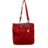 Dooney & Bourke Womens Red Canvas & Leather Shoulder Tote Bag Adjustable Strap