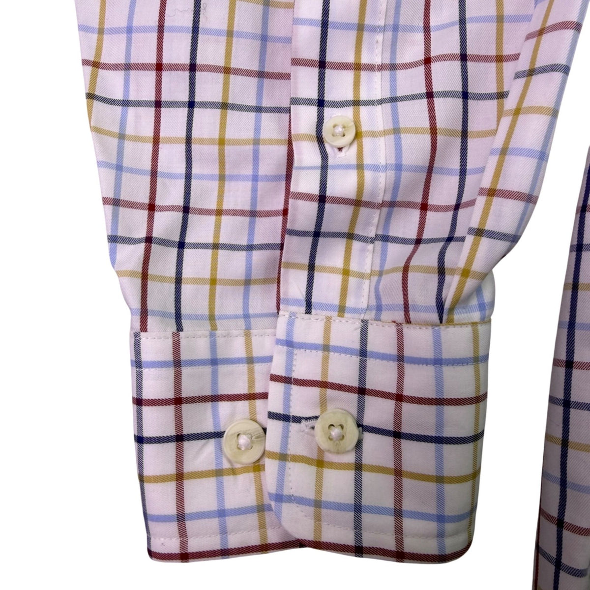 Faconnable Mens Multi-Color Cotton Plaid Button-Up Shirt Size M