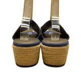Array Women’s Blue Perforated Espadrille Wedge Sandals Size 10N