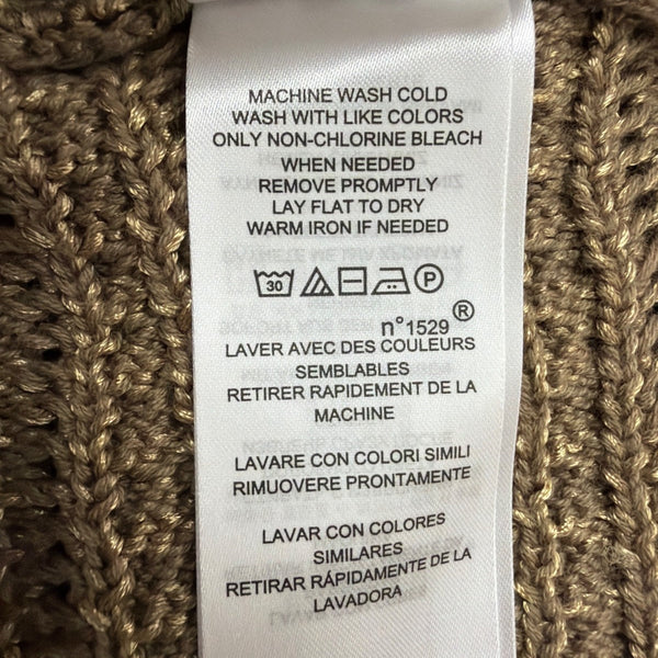 Lauren Ralph Lauren Womens Tan Textured Knit Sweater Relaxed Fit Sz L