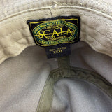 Scala Mens Beige Canvas Bucket Hat W/ Leather Band Sun Protection