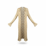 John Paul Richard Womens Gold Long Open Cardigan Lightweight Boho Chic Size S