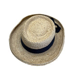 Vintage Straw Hat Black Ribbon Bow Design By Fiesta Santa Barbara One Size