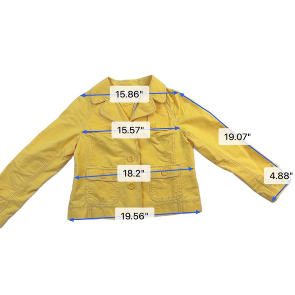 Ann Taylor Loft Womens Yellow Button Front Jacket With Pockets Size 4P