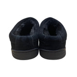 My Slippers Men’s Black Leather Faux Fur Lined Slip-On Clogs Size 13