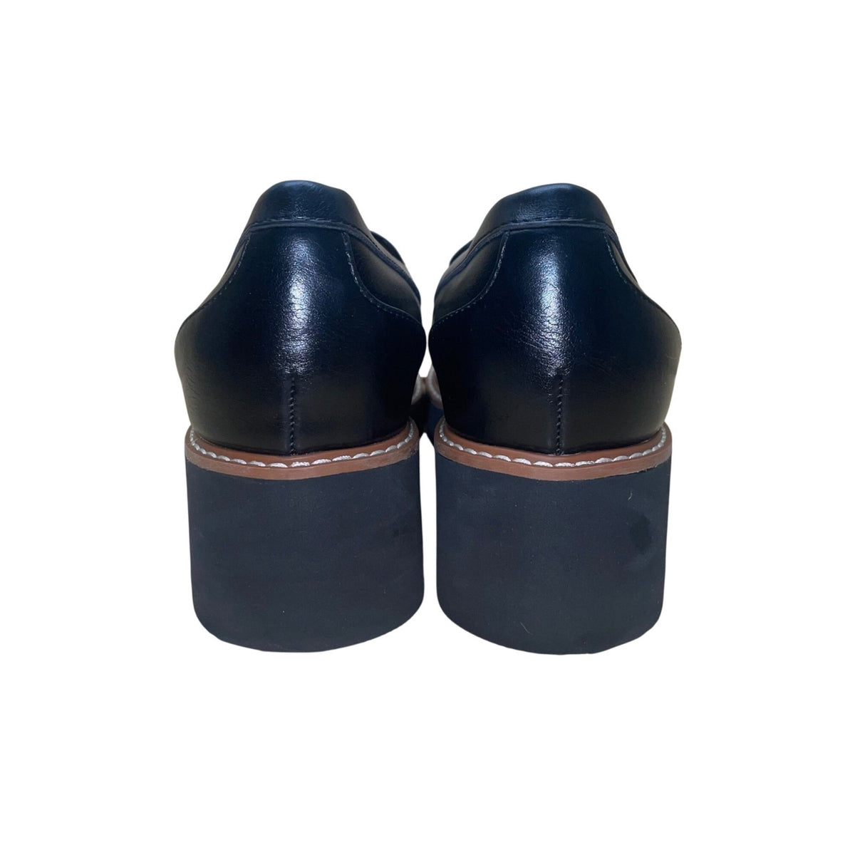 Naturalizer Women’s Black Leather Loafers Slip-On Heeled Semiformal Shoes Sz 7.5